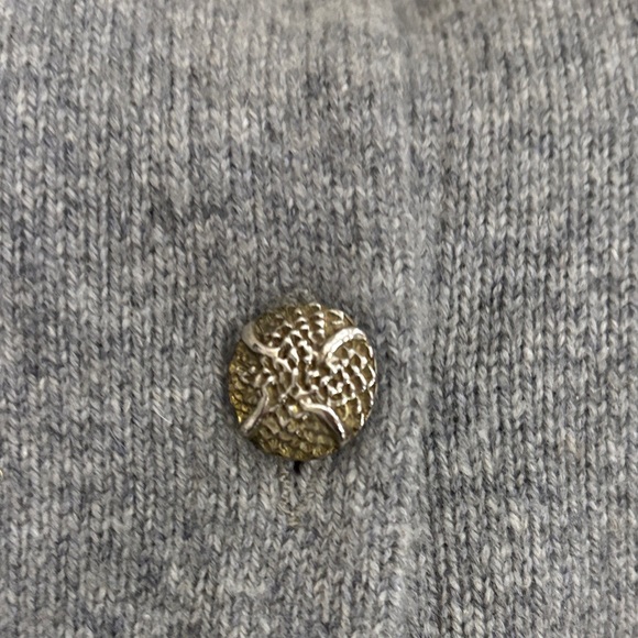 Vintage Ballantine Cashmere Scottish Gray Sweater with Button Detail - Picture 2 of 4